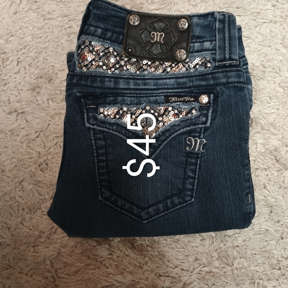 Miss Me Denim - Women's Blue Jeans with Sequin Detail
